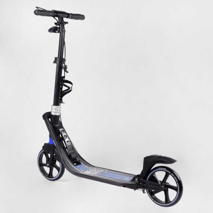 Самокат двухколесный Best Scooter L-50267 ФАРА колеса PU 200мм 2 амортизатора зажим руля ручной тормоз Best Scooter