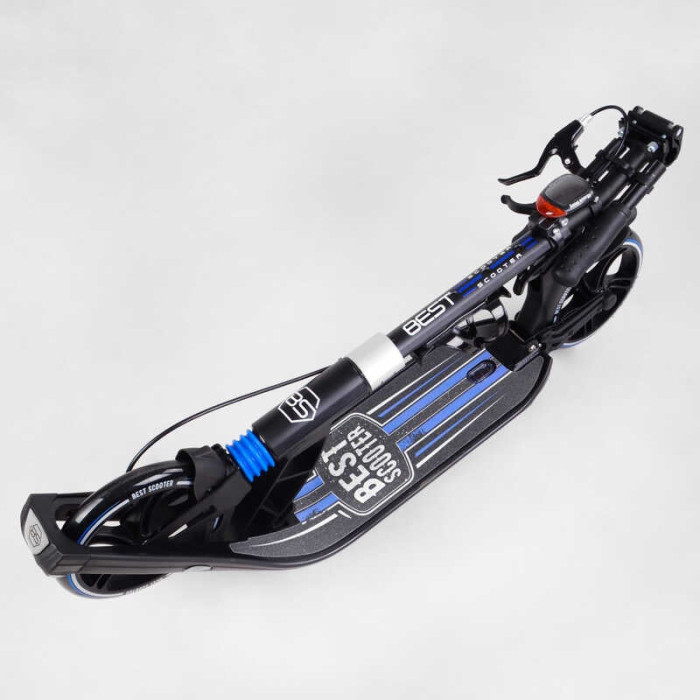Самокат двухколесный Best Scooter L-50267 ФАРА колеса PU 200мм 2 амортизатора зажим руля ручной тормоз Best Scooter