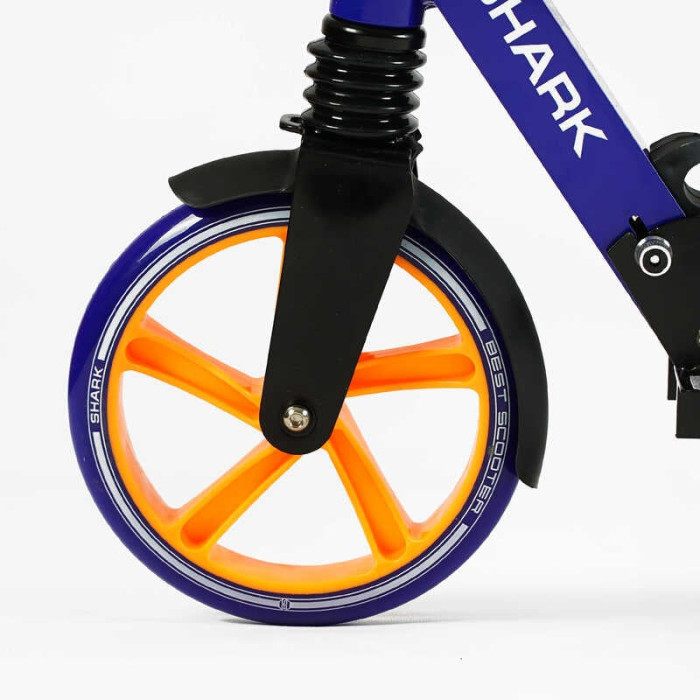 Самокат двухколесный Best Scooter SH-10042 SHARK с ручным тормозом зажим руля колеса PU - 20 см 1 амортизатор Best Scooter