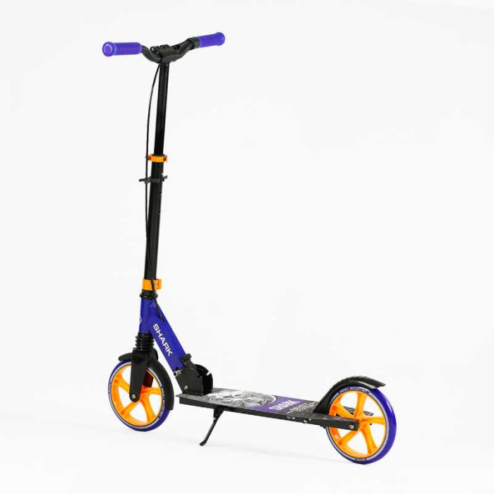 Самокат двухколесный Best Scooter SH-10042 SHARK с ручным тормозом зажим руля колеса PU - 20 см 1 амортизатор Best Scooter