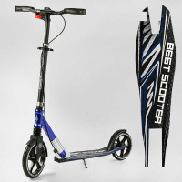 Самокат алюминиевый Best Scooter 49804 колеса PU ФАРА зажим руля d передних колес – 230мм d задних колес 200мм 1 амортизатор передний Best Scooter