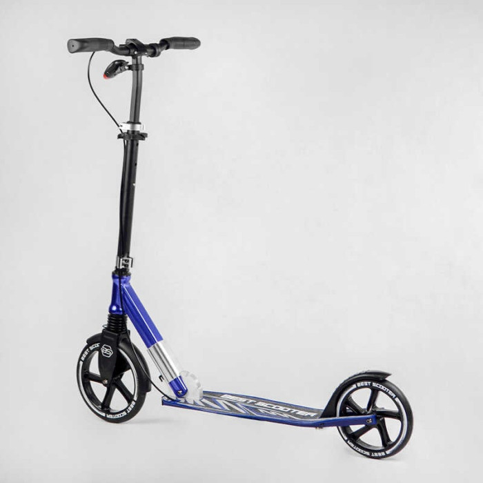 Самокат алюминиевый Best Scooter 49804 колеса PU ФАРА зажим руля d передних колес – 230мм d задних колес 200мм 1 амортизатор передний Best Scooter