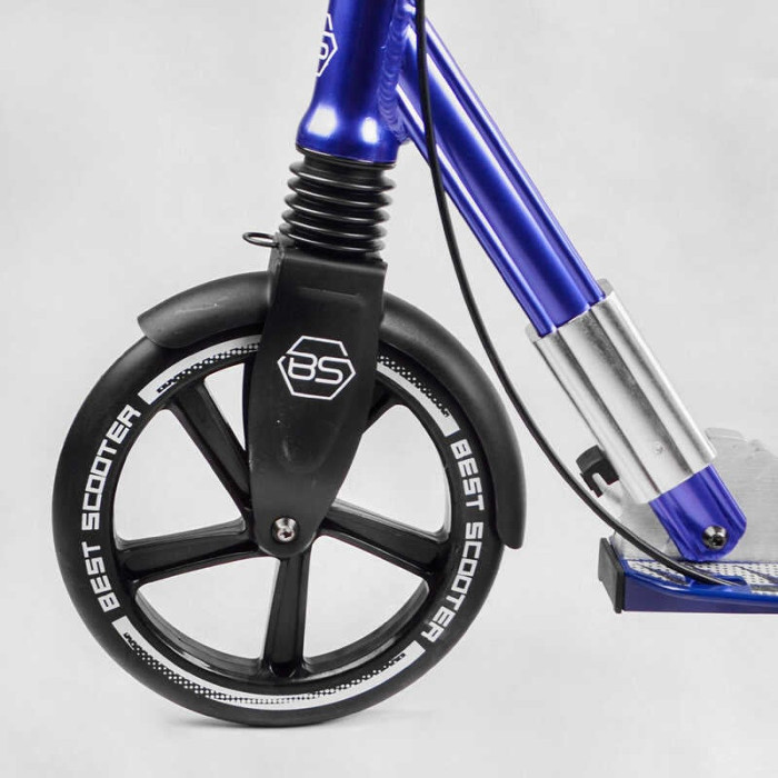 Самокат алюминиевый Best Scooter 49804 колеса PU ФАРА зажим руля d передних колес – 230мм d задних колес 200мм 1 амортизатор передний Best Scooter