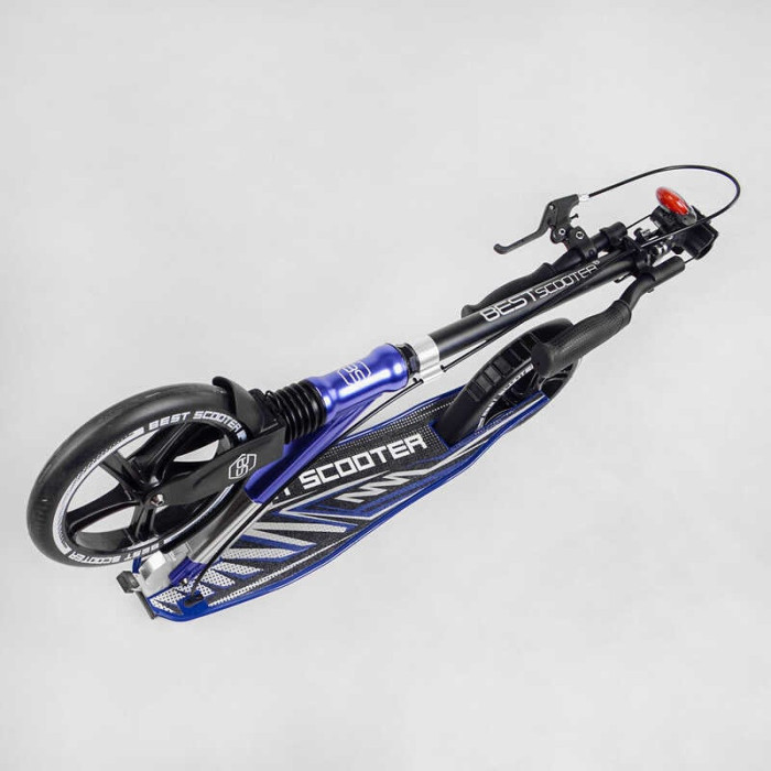 Самокат алюминиевый Best Scooter 49804 колеса PU ФАРА зажим руля d передних колес – 230мм d задних колес 200мм 1 амортизатор передний Best Scooter