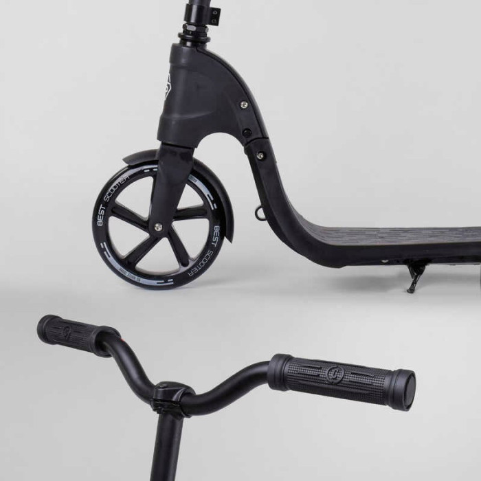 Самокат двухколесный 72378 Best Scooter цвет ЧЕРНЫЙ колеса PU - 20 см широкий велосипедный руль новый зажим руля Best Scooter