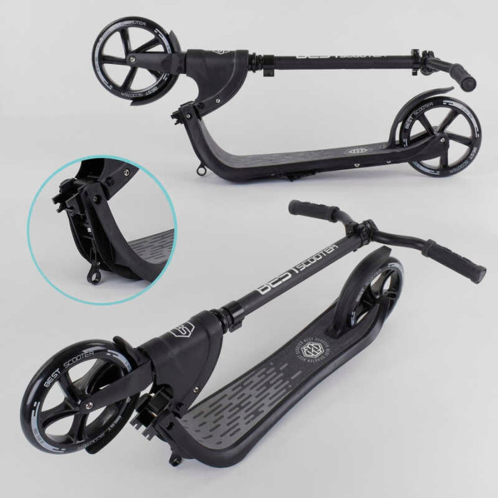Самокат двухколесный 72378 Best Scooter цвет ЧЕРНЫЙ колеса PU - 20 см широкий велосипедный руль новый зажим руля Best Scooter