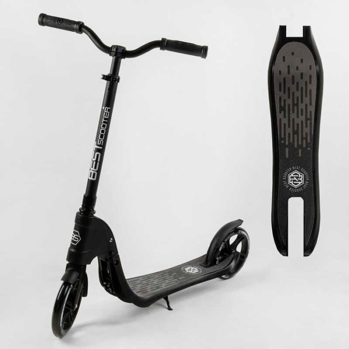 Самокат двухколесный 74077 Best Scooter цвет ЧЕРНЫЙ колеса PU - 20 см широкий велосипедный руль новый зажим руля Best Scooter