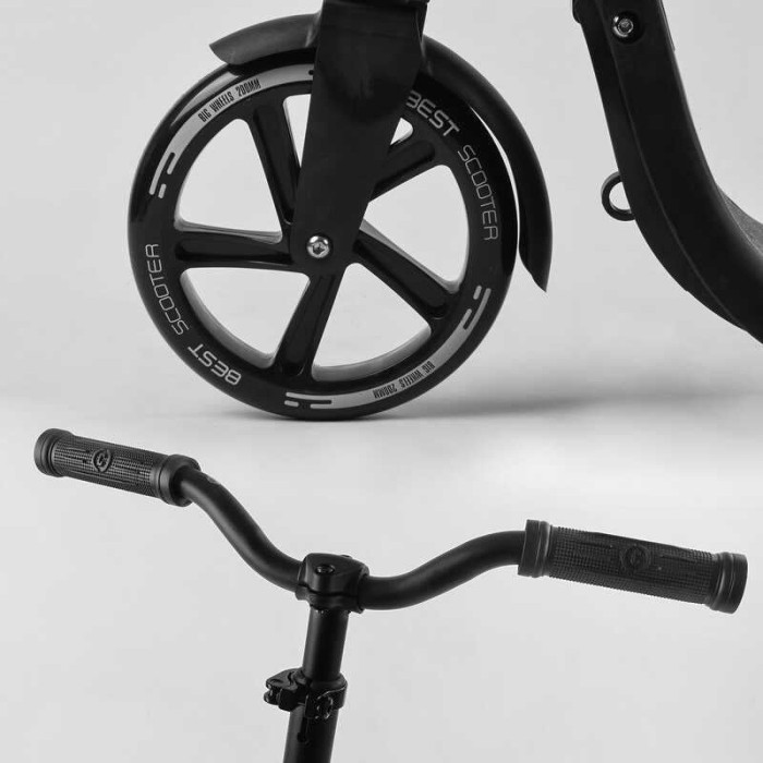 Самокат двухколесный 74077 Best Scooter цвет ЧЕРНЫЙ колеса PU - 20 см широкий велосипедный руль новый зажим руля Best Scooter