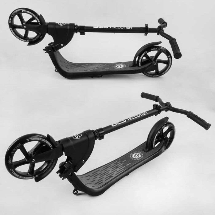Самокат двухколесный 74077 Best Scooter цвет ЧЕРНЫЙ колеса PU - 20 см широкий велосипедный руль новый зажим руля Best Scooter