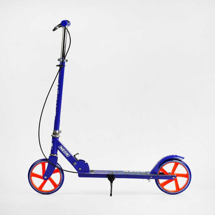 Самокат двухколесный Skyper Neon N-41417 стальная рама ручной тормоз колеса PU диаметр 200мм грипсы резиновые Skyper