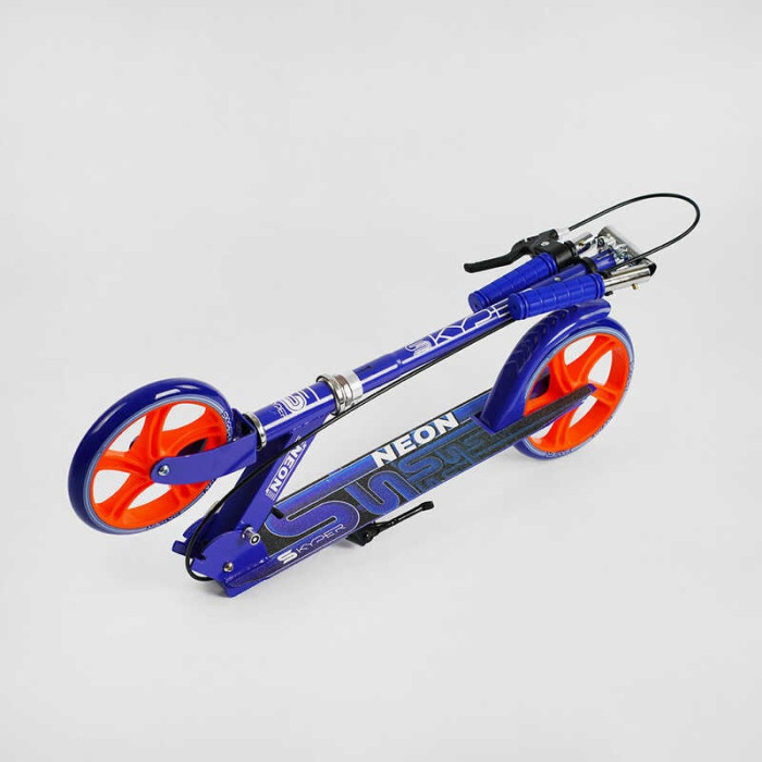 Самокат двухколесный Skyper Neon N-41417 стальная рама ручной тормоз колеса PU диаметр 200мм грипсы резиновые Skyper