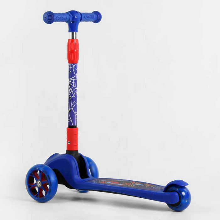 Самокат трехколесный 47359 Best Scooter СВЕТ КОЛЕС И ДИСКОВ складной руль передние колеса PU 120х35мм задние колеса PU 80х48мм Best Scooter