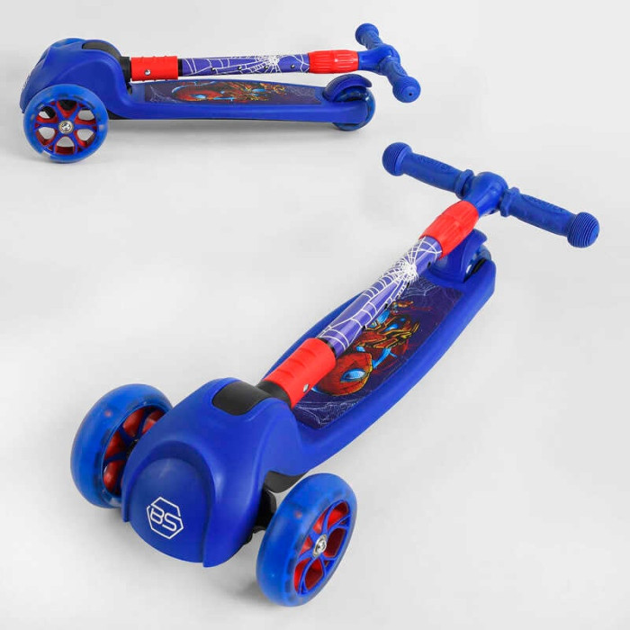 Самокат трехколесный 47359 Best Scooter СВЕТ КОЛЕС И ДИСКОВ складной руль передние колеса PU 120х35мм задние колеса PU 80х48мм Best Scooter