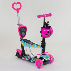 Самокат 5в1 26901 Best Scooter АБСТРАКЦИЯ PU колеса ПОДСВЕТКА КОЛЕС Best Scooter