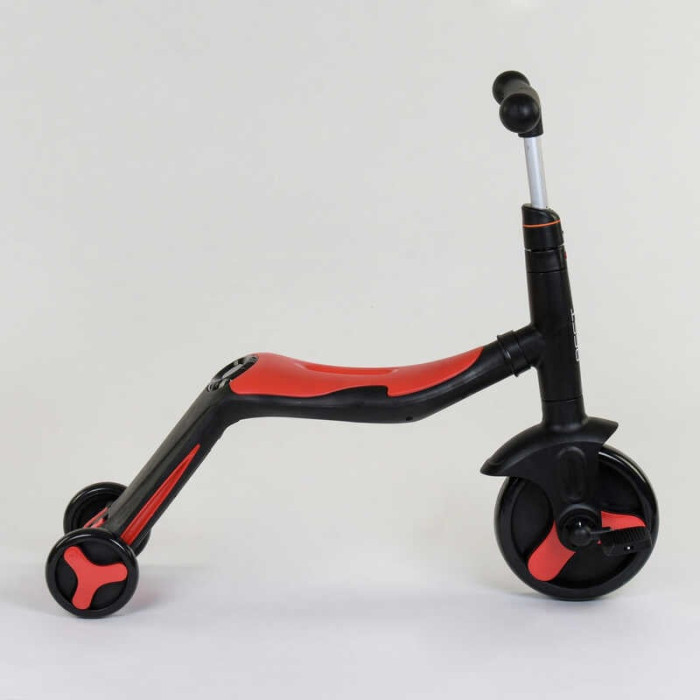 Самокат 3в1 JT 28288 Best Scooter самокат-велобег-велосипед КРАСНЫЙ свет 8 мелодий PU колеса переднее колесо d=20см задние d=11см Best Scooter