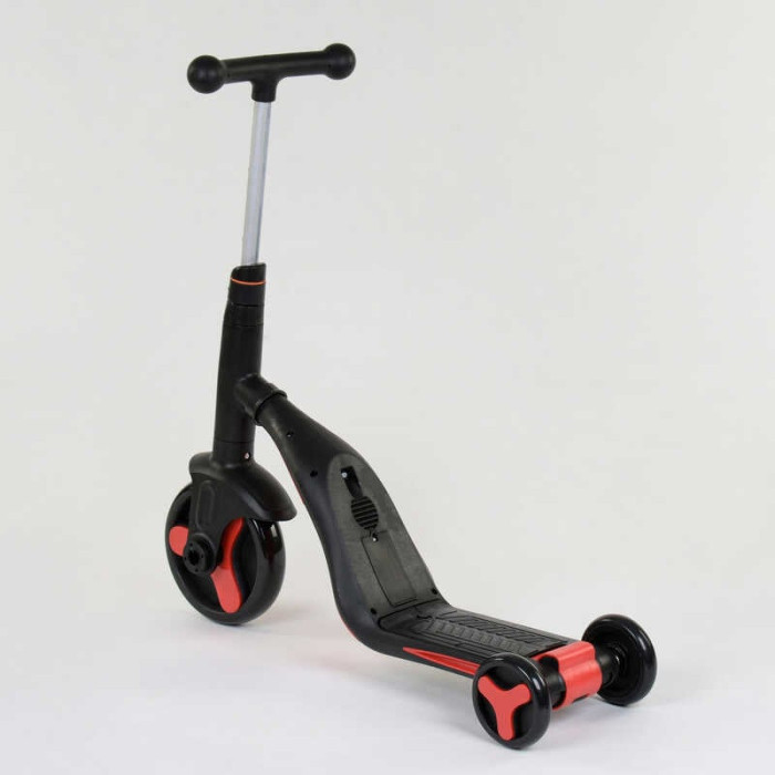 Самокат 3в1 JT 28288 Best Scooter самокат-велобег-велосипед КРАСНЫЙ свет 8 мелодий PU колеса переднее колесо d=20см задние d=11см Best Scooter