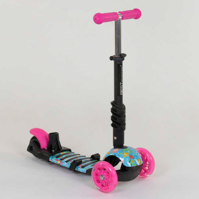 Самокат 5в1 26901 Best Scooter АБСТРАКЦИЯ PU колеса ПОДСВЕТКА КОЛЕС Best Scooter