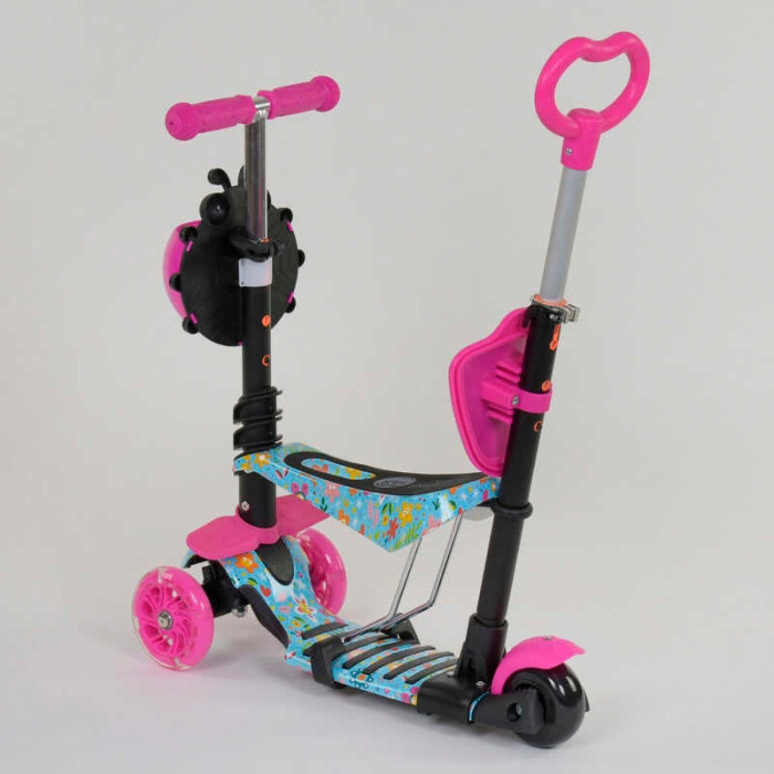 Самокат 5в1 26901 Best Scooter АБСТРАКЦИЯ PU колеса ПОДСВЕТКА КОЛЕС Best Scooter