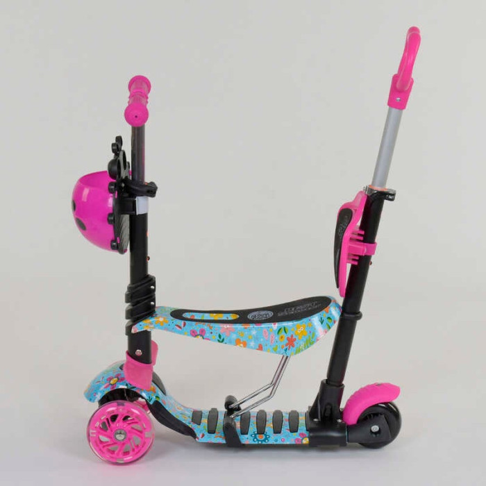 Самокат 5в1 26901 Best Scooter АБСТРАКЦИЯ PU колеса ПОДСВЕТКА КОЛЕС Best Scooter