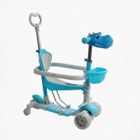 Самокат 5в1 P-92401 Best Scooter с ДОП КОЛЕСАМИ защитный бампер PU колеса со светом Best Scooter