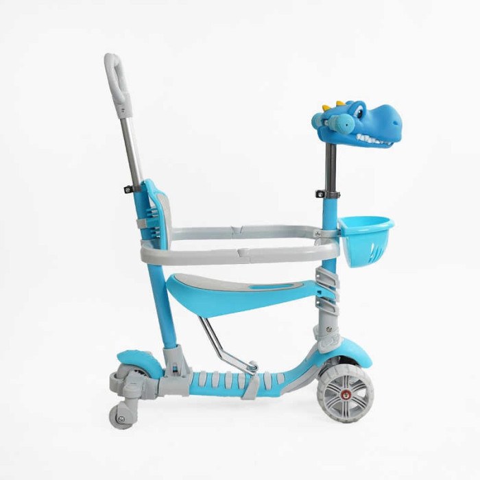 Самокат 5в1 P-92401 Best Scooter з ДОП КОЛЕСАМИ захисний бампер PU колеса зі світлом Best Scooter