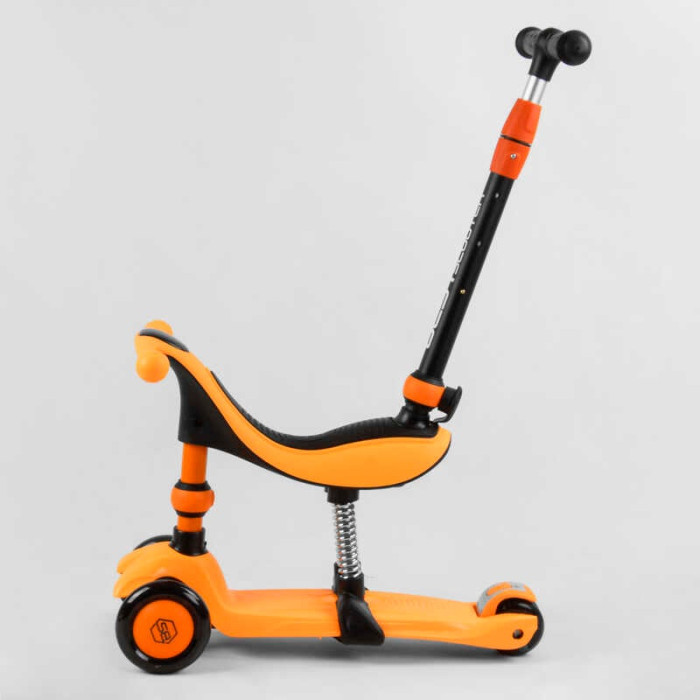 Самокат-велобег 3в1 трехколесный BS-50584 Best Scooter 3 колеса PU со светом сидение амортизаторы родительская ручка Best Scooter
