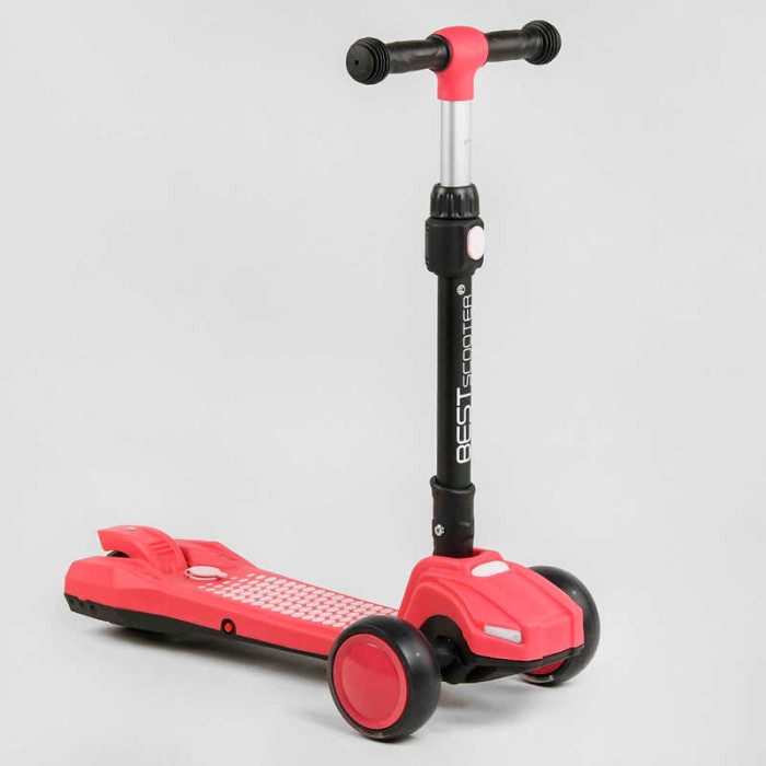 Самокат трехколесный LT-11746 Best Scooter с парогенератором складной руль ЗВУК МАШИНЫ ДЫМ МИР пластмассовый колеса PU 120х35мм Best Scooter