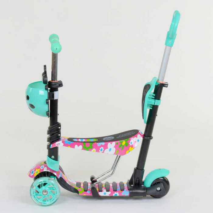 Самокат 5в1 43702 Best Scooter АБСТРАКЦИЯ PU колеса ПОДСВЕТКА КОЛЕС Best Scooter