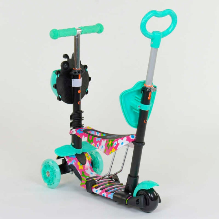 Самокат 5в1 43702 Best Scooter АБСТРАКЦИЯ PU колеса ПОДСВЕТКА КОЛЕС Best Scooter