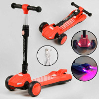 Самокат трехколесный LT-12857 Best Scooter с парогенератором складной руль ЗВУК МАШИНЫ ДЫМ МИР пластмассовый колеса PU 120х35мм Best Scooter