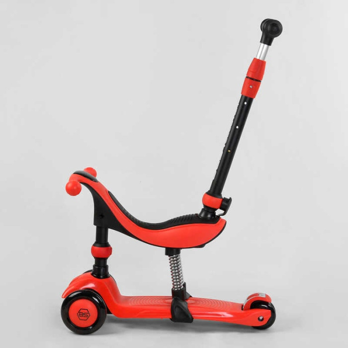 Самокат-велобег 3в1 трехколесный BS-71899 Best Scooter 3 колеса PU со светом сидение амортизаторы родительская ручка Best Scooter