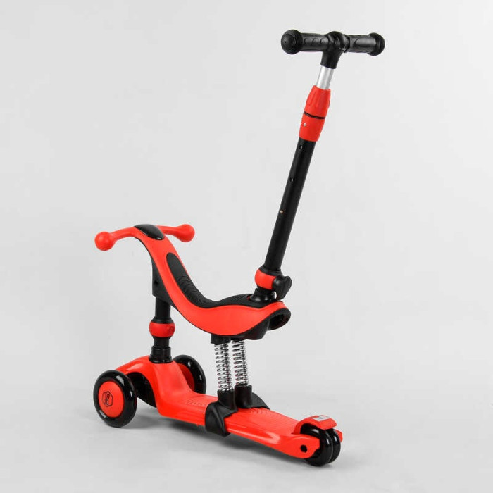 Самокат-велобег 3в1 трехколесный BS-71899 Best Scooter 3 колеса PU со светом сидение амортизаторы родительская ручка Best Scooter