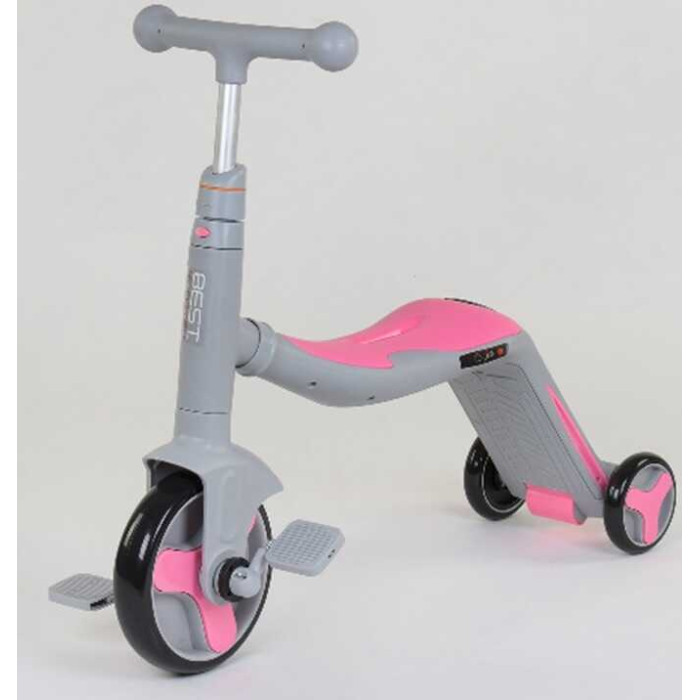 Самокат 3в1 JT 90601 Best Scooter самокат-велобег-велосипед свет 8 мелодий колеса PU переднее колесо d=20см задние d=11см Best Scooter