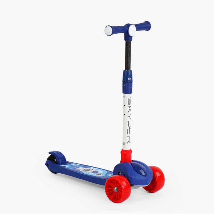 Самокат триколісний Skyper SL-3160 колеса PU 125х40мм зі світлом українське озвучування та підсвічування платформи кермо складне Skyper