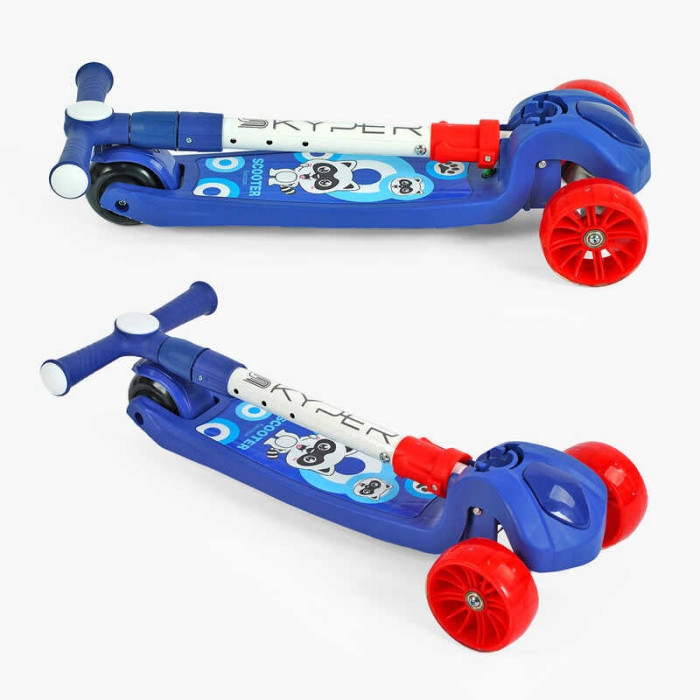 Самокат триколісний Skyper SL-3160 колеса PU 125х40мм зі світлом українське озвучування та підсвічування платформи кермо складне Skyper