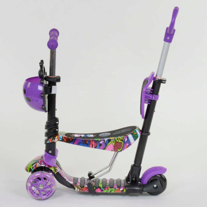 Самокат 5в1 13400 Best Scooter АБСТРАКЦИЯ PU колеса ПОДСВЕТКА КОЛЕС Best Scooter