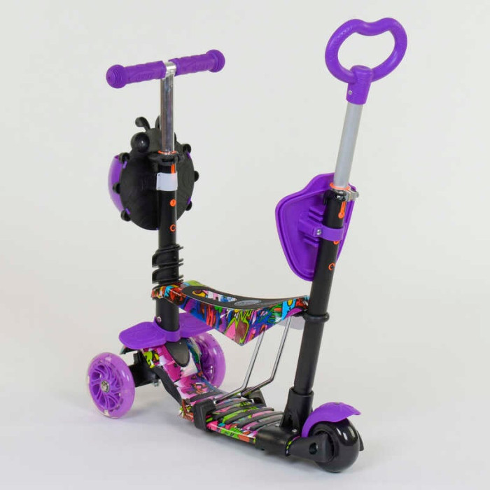 Самокат 5в1 13400 Best Scooter АБСТРАКЦИЯ PU колеса ПОДСВЕТКА КОЛЕС Best Scooter