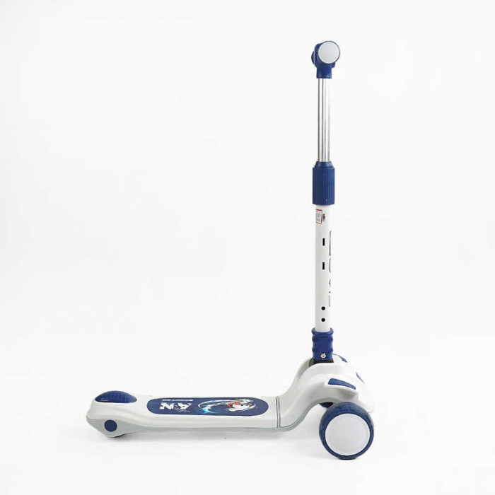 Трехколесный самокат Skyper RS-49500 с колесами PU 125х40мм с светом музыкой и подсветкой платформы Складная рукоятка Skyper