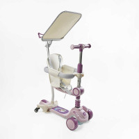 Самокат 5в1 Skyper FJ-33822 колеса PU125х40мм с светом укр озвучивание и подсветка платформыс ДОП КОЛЕСАМИ защитный бампер Skyper