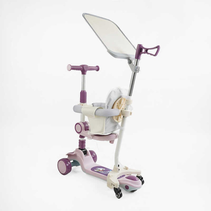 Самокат 5в1 Skyper FJ-33822 колеса PU125х40мм с светом укр озвучивание и подсветка платформыс ДОП КОЛЕСАМИ защитный бампер Skyper