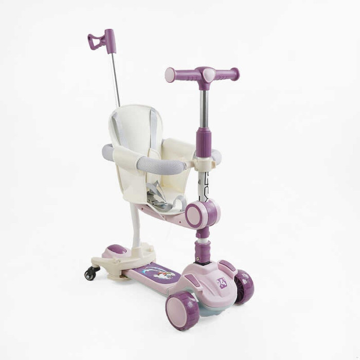 Самокат 5в1 Skyper FJ-33822 колеса PU125х40мм с светом укр озвучивание и подсветка платформыс ДОП КОЛЕСАМИ защитный бампер Skyper