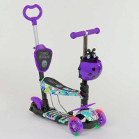 Самокат 5в1 68995 Best Scooter АБСТРАКЦИЯ PU колеса ПОДСВЕТКА КОЛЕС Best Scooter