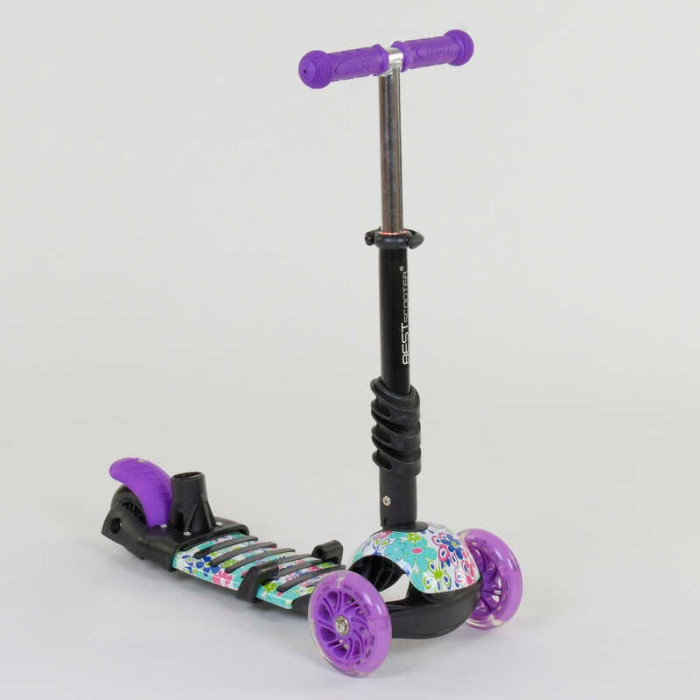 Самокат 5в1 68995 Best Scooter АБСТРАКЦИЯ PU колеса ПОДСВЕТКА КОЛЕС Best Scooter