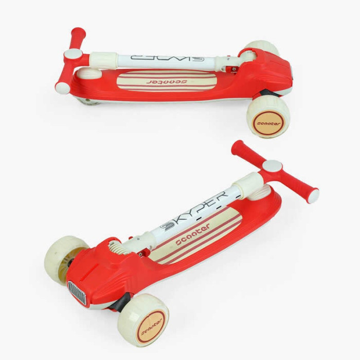 Самокат триколісний Skyper Y-80733 колеса PU 125х40мм зі світлом музика та підсвічування платформи кермо складне Skyper