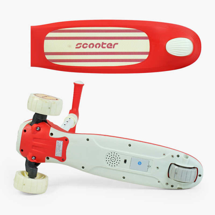 Самокат триколісний Skyper Y-80733 колеса PU 125х40мм зі світлом музика та підсвічування платформи кермо складне Skyper