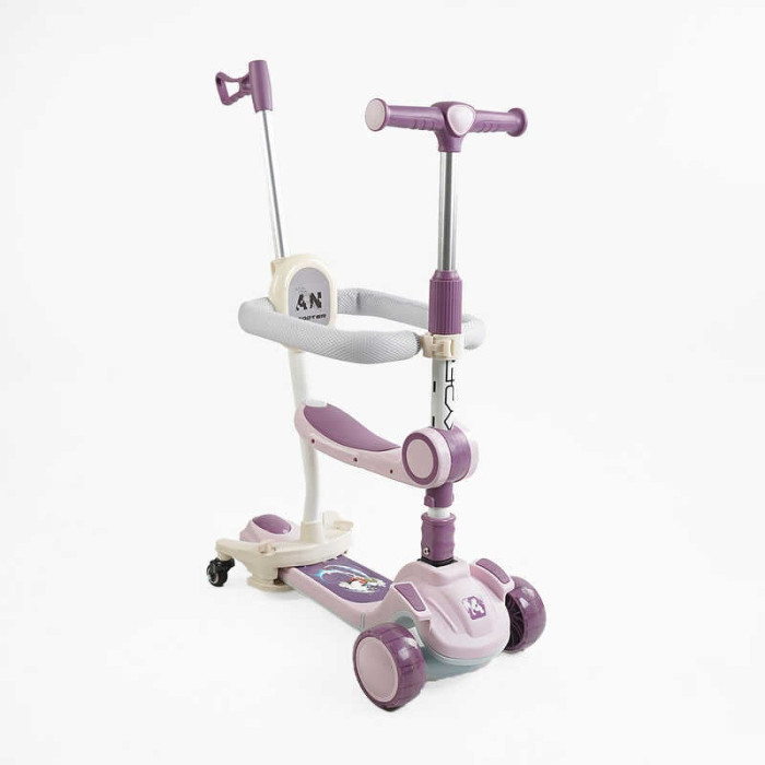 Самокат 5в1 Skyper GH-31692 колеса PU125х40мм с светом укр озвучивание и подсветка платформы с ДОП КОЛЕСАМИ защитный бампер Skyper