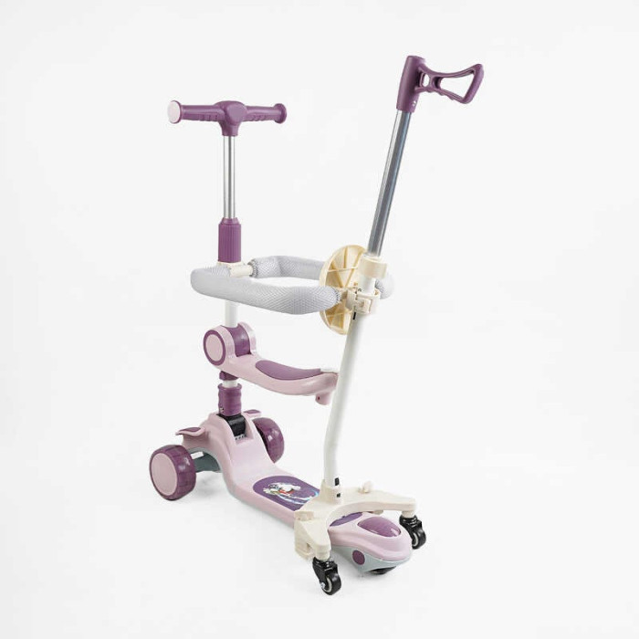 Самокат 5в1 Skyper GH-31692 колеса PU125х40мм с светом укр озвучивание и подсветка платформы с ДОП КОЛЕСАМИ защитный бампер Skyper
