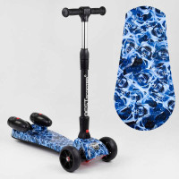 Самокат Best Scooter MAXI 46189 с парогенератором МУЗЫКА ДЫМ ТУРБИНЫ пластмассовый колеса PU 120х40мм складной алюминиевый руль Best Scooter