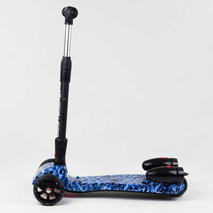 Самокат Best Scooter MAXI 46189 с парогенератором МУЗЫКА ДЫМ ТУРБИНЫ пластмассовые колеса PU 120х40мм складной алюминиевый руль Best Scooter