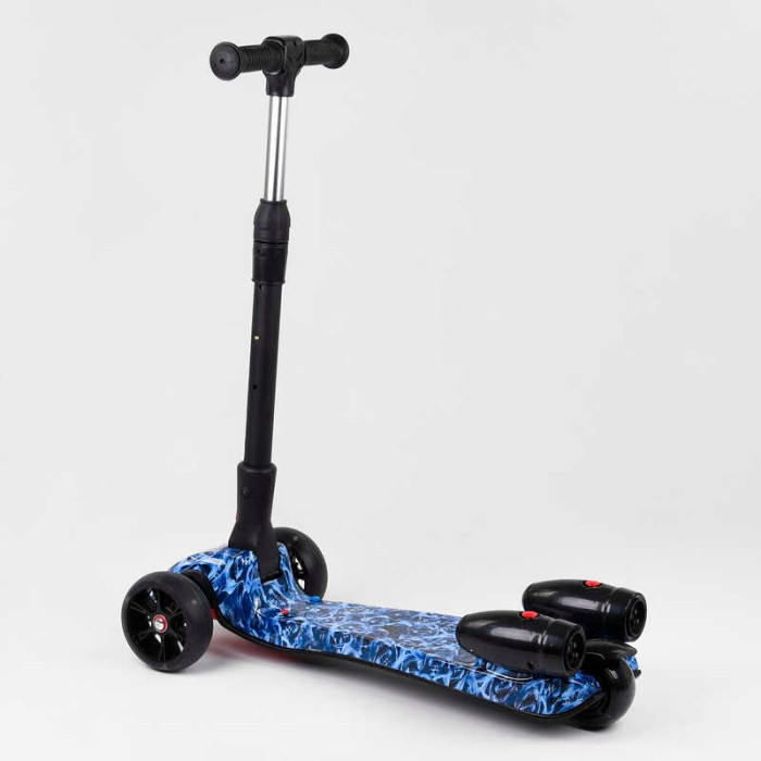 Самокат Best Scooter MAXI 46189 с парогенератором МУЗЫКА ДЫМ ТУРБИНЫ пластмассовые колеса PU 120х40мм складной алюминиевый руль Best Scooter